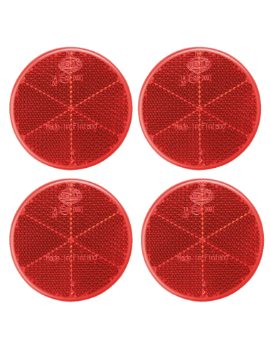 Zelfklevende reflectoren - rood - 4 stuks - 60 mm