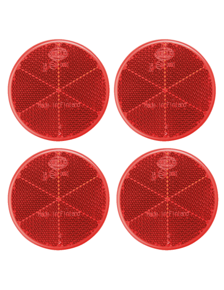 Zelfklevende reflectoren - rood - 4 stuks - 60 mm