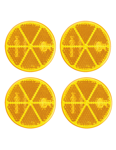 Zelfklevende reflectoren - geel - 4 stuks