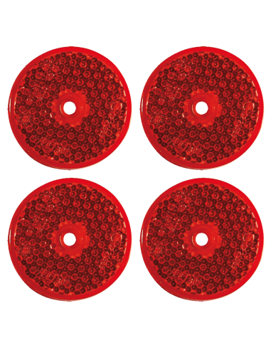 Ronde reflectoren met schroefgat - rood - 4 stuks