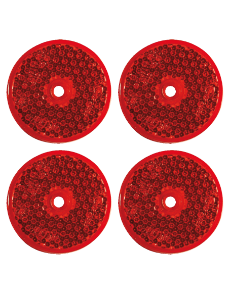 Ronde reflectoren met schroefgat - rood - 4 stuks