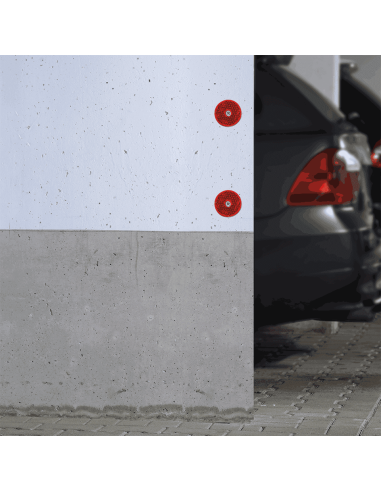 Ronde reflectoren met schroefgat - rood - 4 stuks