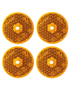 Ronde reflectoren met schroefgat - geel - 4 stuks