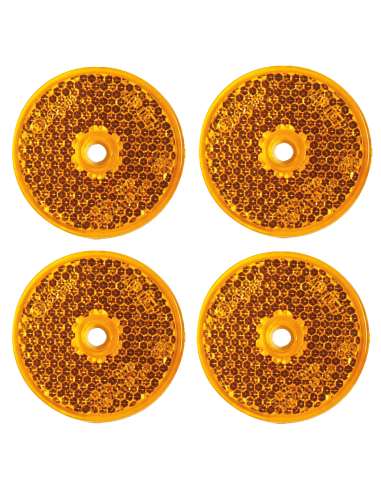 Ronde reflectoren met schroefgat - geel - 4 stuks