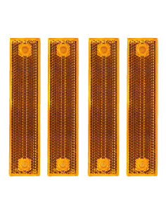 Rechthoekige reflectoren met schroefgaten - geel - 4 stuks