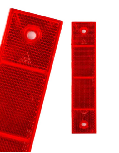 Rode reflector - 180 x 40 mm - plakreflector - voor bermpaaltjes
