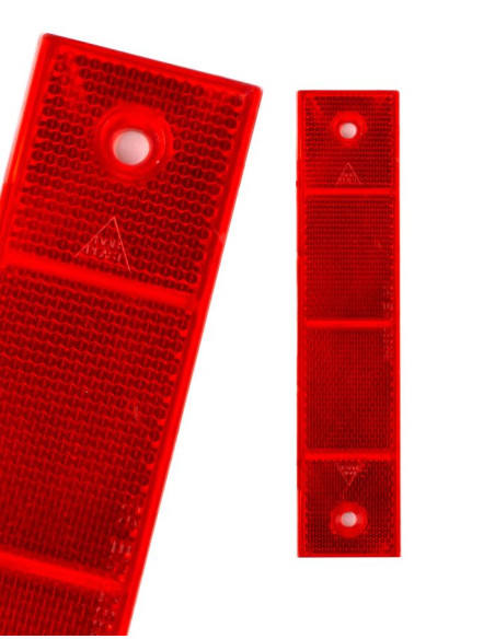 Rode reflector - 180 x 40 mm - plakreflector - voor bermpaaltjes