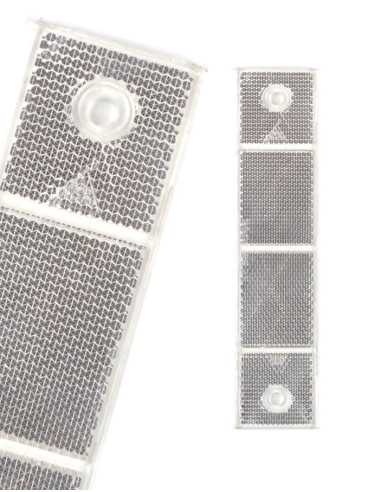 Witte reflector - 180 x 40 mm - voor bermpaaltjes - plakreflector