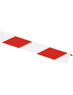 Aluminium hoekprofiel - rood wit - 990 mm lang