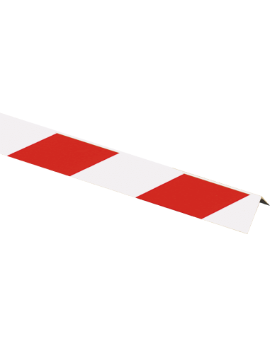 Aluminium hoekprofiel - rood wit - 990 mm lang