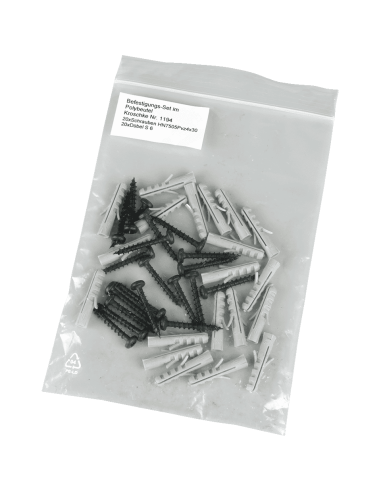 Fischer bevestigingsset waarschuwingsmarkeringen - 20 schroeven en pluggen