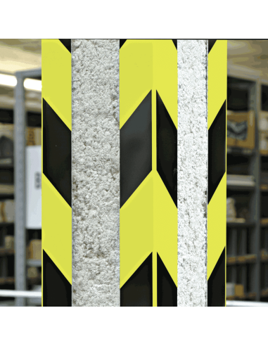 Lichtgevend aluminium hoekprofiel - geel zwart - 990 mm lang