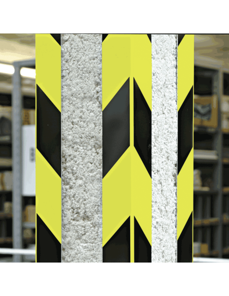 Lichtgevend aluminium hoekprofiel - geel zwart - 990 mm lang