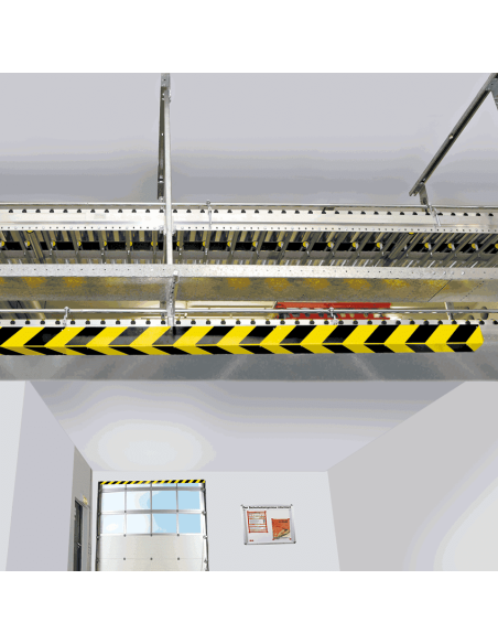 Reflecterend aluminium hoekprofiel - geel zwart - 990 mm lang