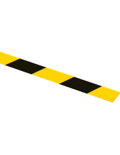 Reflecterend aluminium vlakprofiel - geel zwart - 990 mm lang