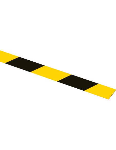 Reflecterend aluminium vlakprofiel - geel zwart - 990 mm lang