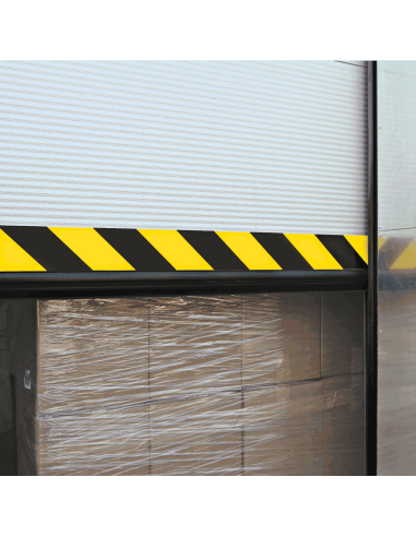 Reflecterend aluminium vlakprofiel - geel zwart - 990 mm lang