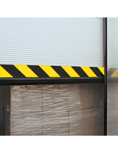 Reflecterend aluminium vlakprofiel - geel zwart - 990 mm lang