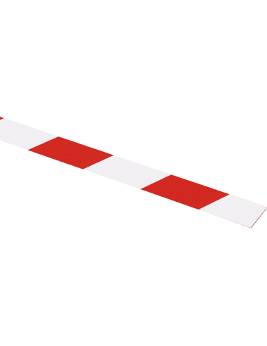 Kunststof vlakprofiel - rood wit - 990 mm lang