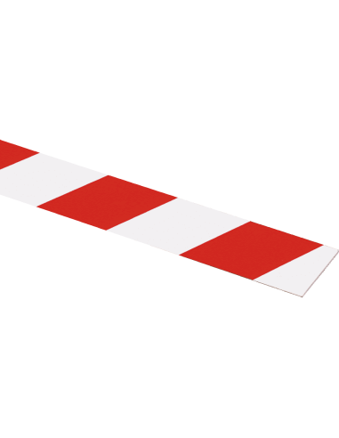 Kunststof vlakprofiel - rood wit - 990 mm lang
