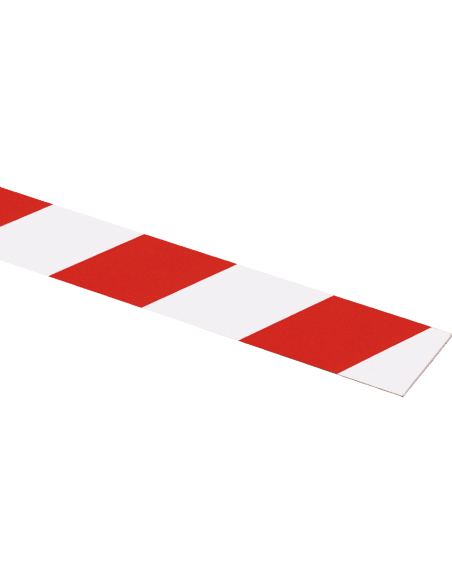 Kunststof vlakprofiel - rood wit - 990 mm lang