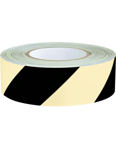 Extra lichtgevende markeringstape - geel zwart - 16 meter op rol