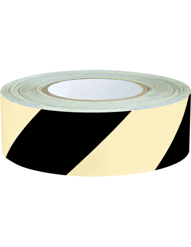 Extra lichtgevende markeringstape - geel zwart - 16 meter op rol