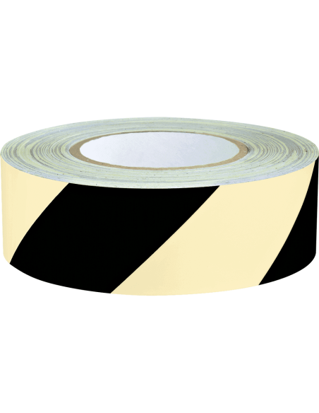 Extra lichtgevende markeringstape - geel zwart - 16 meter op rol