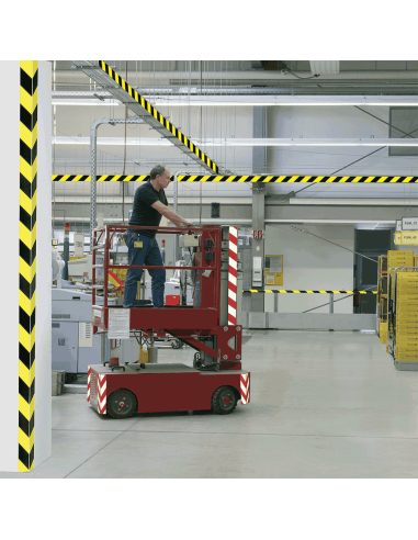 Extra lichtgevende markeringstape - geel zwart - 16 meter op rol