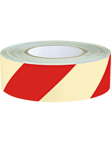 Extra lichtgevende markeringstape - rood wit - 16 meter op rol