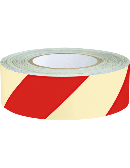 Extra lichtgevende markeringstape - rood wit - 16 meter op rol