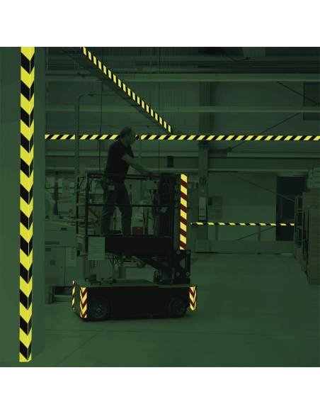 Extra lichtgevende markeringstape - rood wit - 16 meter op rol