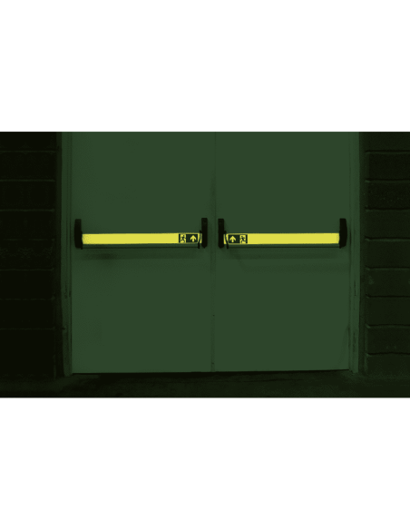 Extra lichtgevende nooduitgang strip voor panieksluiting - 75 x 1000 mm