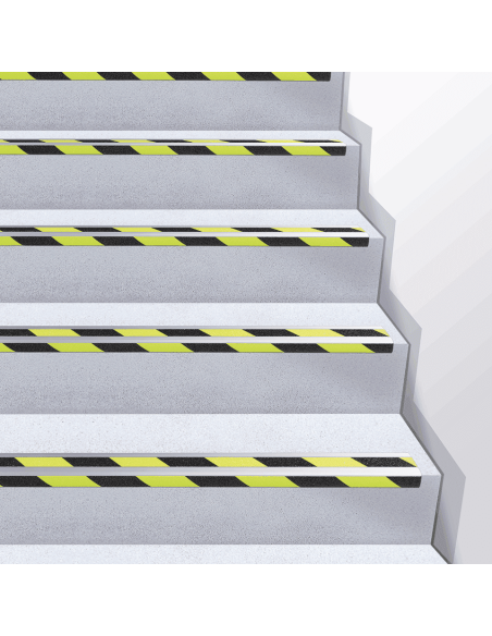 Lichtgevend antislip hoekprofiel trap - geel zwart