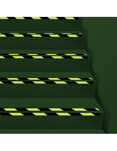 Lichtgevend antislip hoekprofiel trap - geel zwart