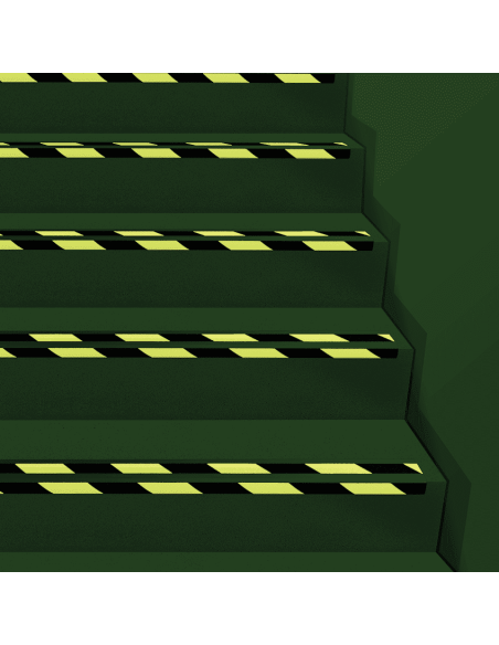 Lichtgevend antislip hoekprofiel trap - geel zwart