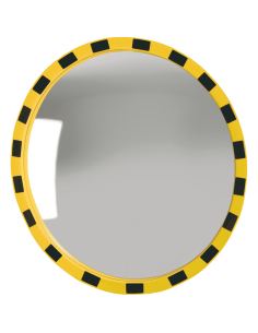 Ronde bewakingsspiegel - geel zwart - acrylglas