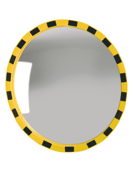 Ronde bewakingsspiegel - geel zwart - acrylglas