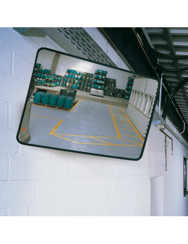 Rechthoekige bewakingsspiegel voor binnen met houder - acrylglas