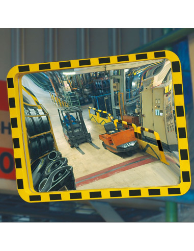 Eucryl rechthoekige bewakingsspiegel - geel zwart