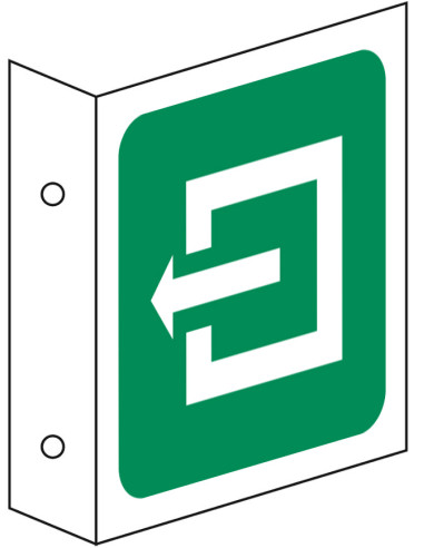 Haaks uitgang links bord, kunststof