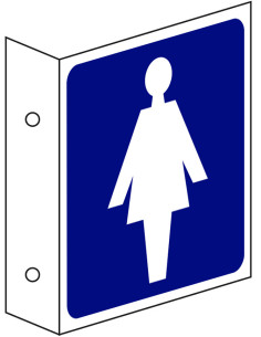 Damestoilet haakse bord, pvc, 200 x 200 mm