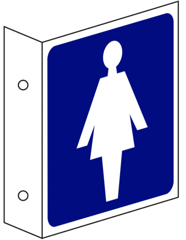 Damestoilet haakse bord, pvc, 200 x 200 mm