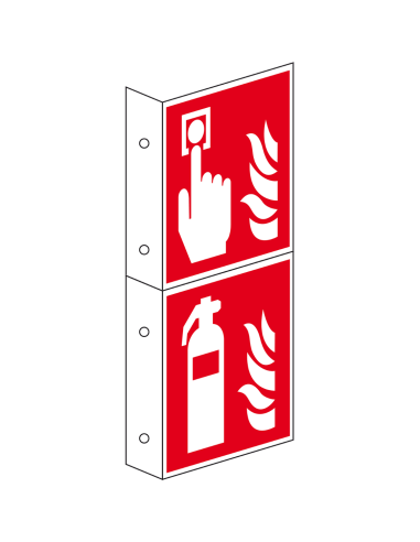 Haaks brandmelder en -blusser combibord, kunststof