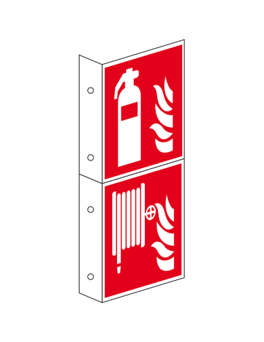 Haaks brandblusser en -slang combibord, kunststof