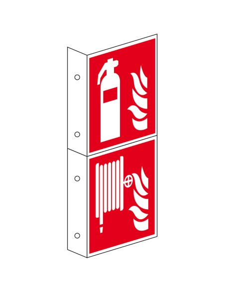 Haaks brandblusser en -slang combibord, kunststof