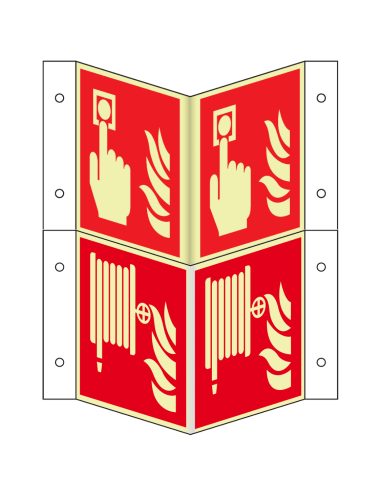 Panorama brandmelder en -slang combibord, naschijnend