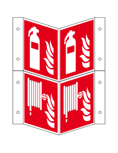 Panorama brandblusser en -slang combibord, kunststof