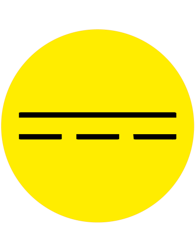 Gelijkstroom sticker - vel - rond - geel zwart - symbool gelijkstroom