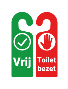Vrij toilet bezet deurhanger, kunststof, 300 x 100 mm, groen rood